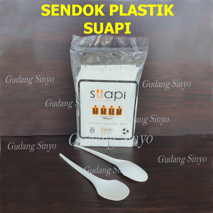 Suapi Sendok Makan Plastik Warna Putih Susu