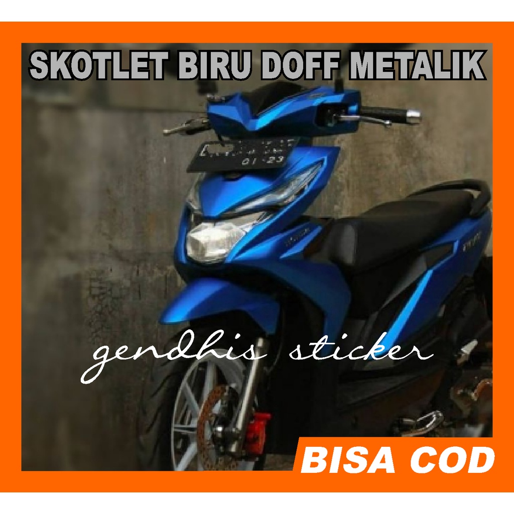 Stiker Skotlet Doff Metalik /warna biru satin