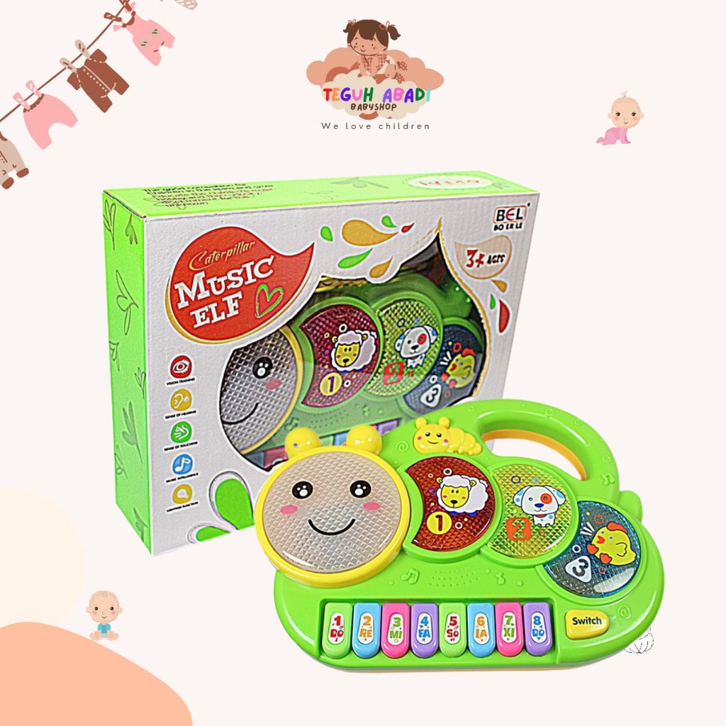 Caterpillar Music Elf Mainan Musik Piano Edukasi Anak / Bayi