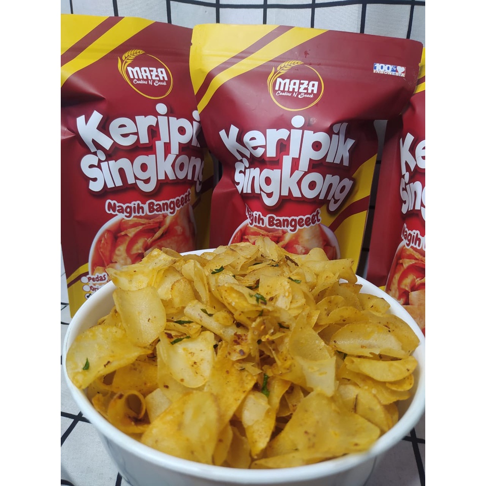 

Keripik kripik singkong rasa daun jeruk 80gr MAZA cookies n' snack