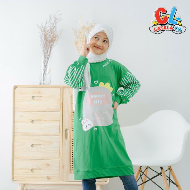 Happy Tunik Girl Teenager Catala 10-18T / Tunik Kaos Anak Perempuan Remaja Cewe Cantik RUMAH MIKHA