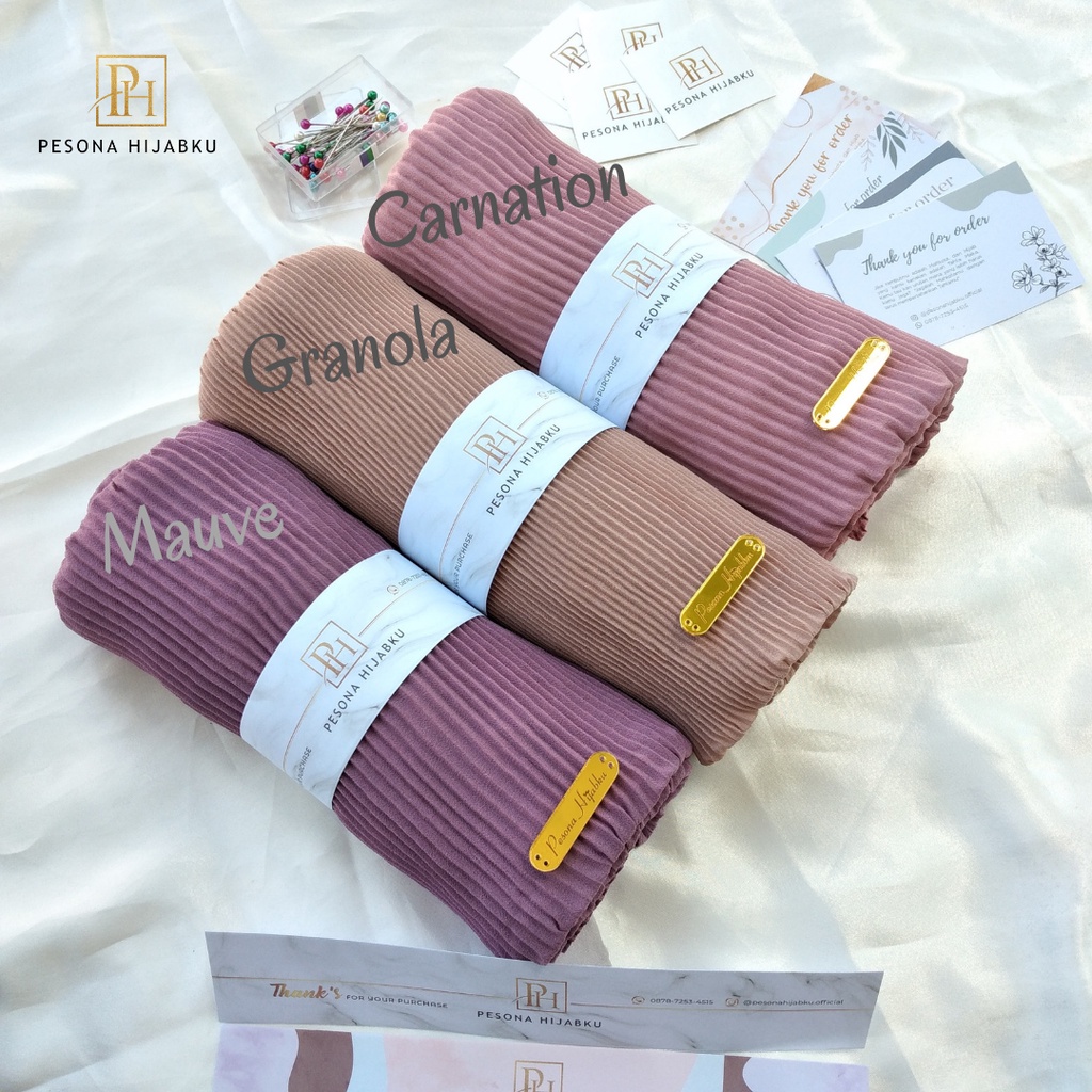 Pesona Hijabku - Pashmina Plisket Shawl Premium / Pashmina Plisket / Pashmina Plisket Lidi Premium Tanpa Garis Tengah / Plisket-4