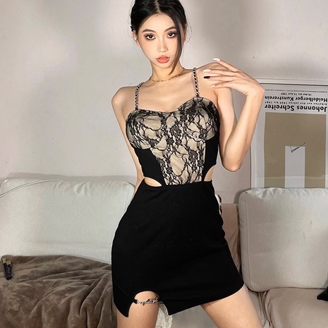 【AMY J】Black Lace Dinner Bodycon  Sexy Gown Dresses 7035