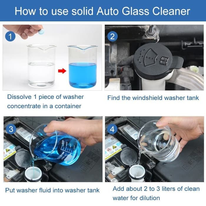 SGS Pil Sabun Pembersih Wiper Kaca Mobil Auto Glass Cleaner 6 Pcs