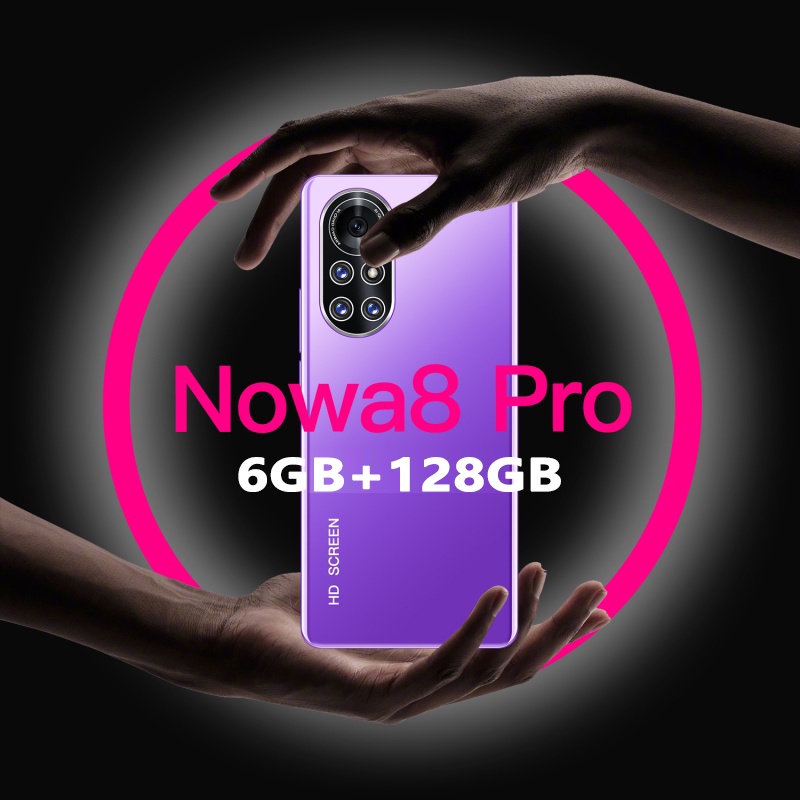 Others/Fashionable Nova8 Pro Smartphone  6GB RAM + 128GB Large Memory Running Dual SIM 10 Core New Android Phone Wifi 5G Handphone