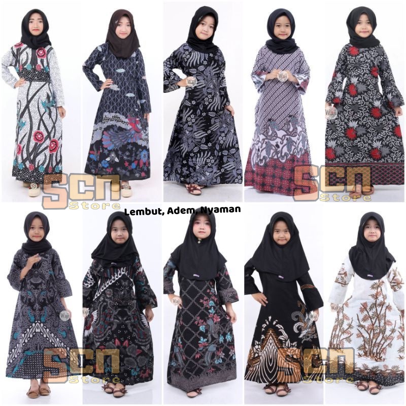 SCN STORE Gamis Anak Batik Usia 2-7 Tahun