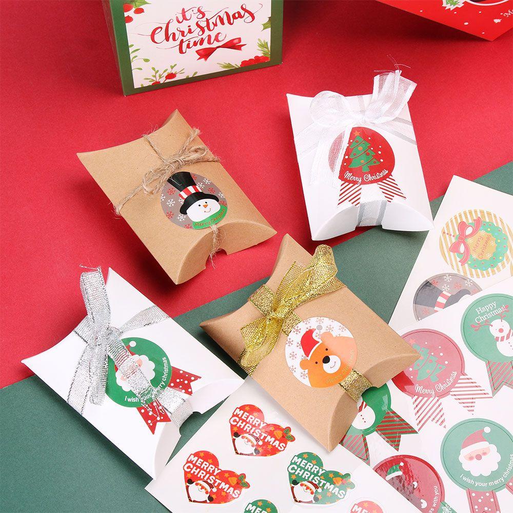 Populer 5pcs Kemasan Stiker Party Decoratie Natal Baking Paket Sealing Sticker