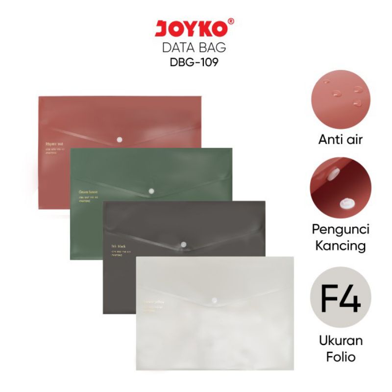 

3pcs Maps kancing plastik data bag tas joyco