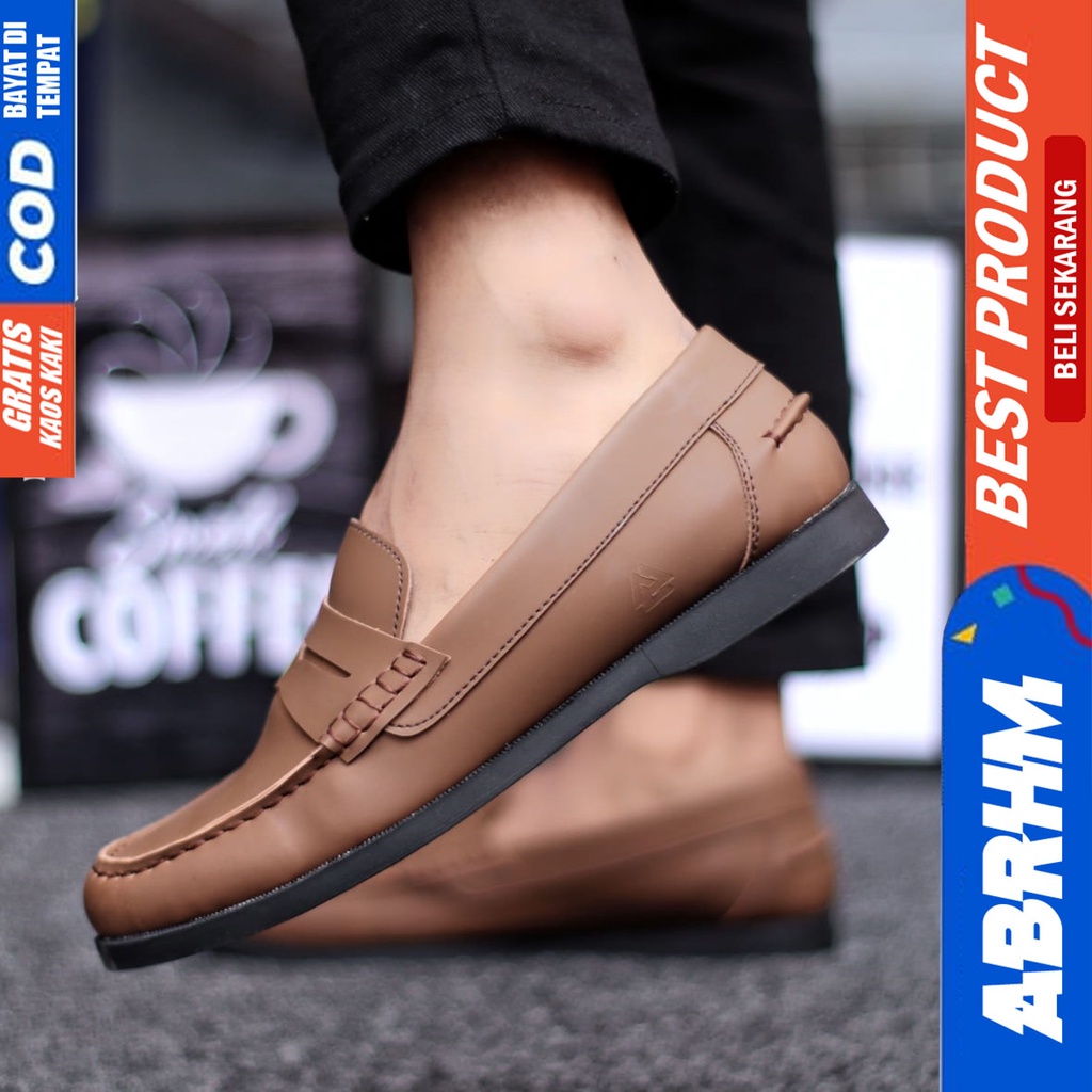 Abrhm Irish - Sepatu Formal Pantofel Pria Kerja Hitam