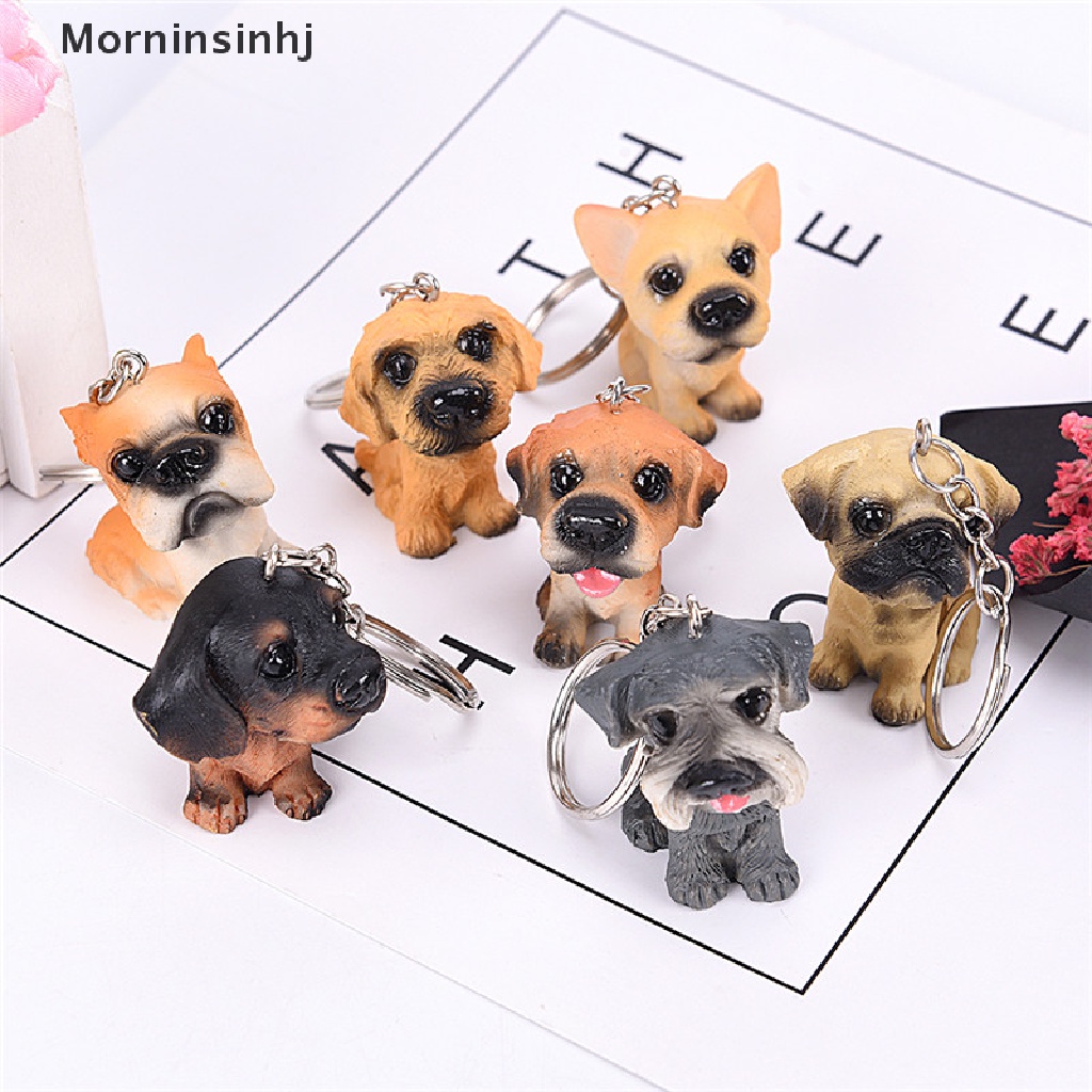 Mornin Lovely Resin Hewan Anjing Peliharaan Gantungan Kunci Key chains Gantungan Kunci Random Hadiah Perhiasan id