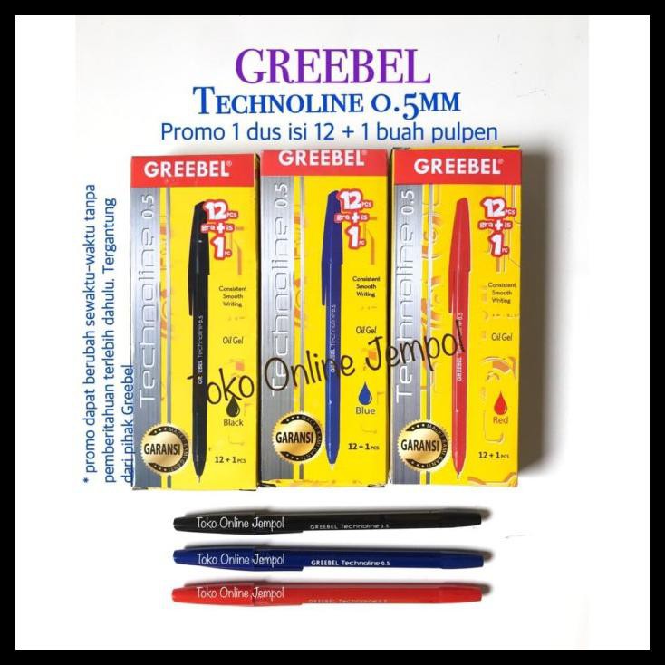 

Satuan Pulpen Greebel Technoline 0.5 Pen Ballpoint Pena Atk0842Gb