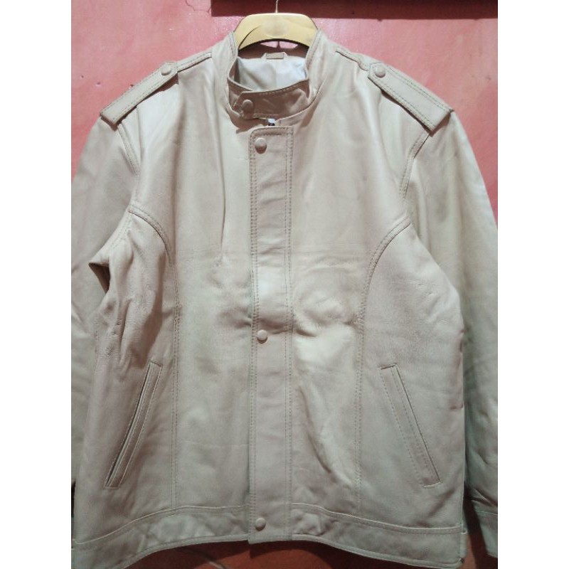 Jaket Kulit Original - Putih Tulang - 100% Kulit Asli