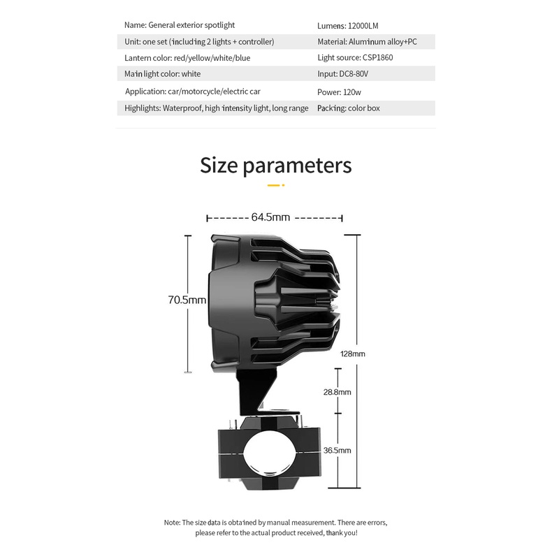 Night Knight Lampu Kabut Depan Led 12v 6500k 120w Untuk Motor