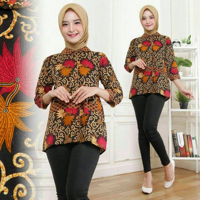 Blouse Alfi batik kekinian batik modern grosir batik murah pekalongan