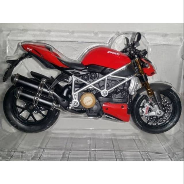DIECAST MINIATUR MOTOR.SPORT DUCATI STREETFIGHTER S MAINAN ANAK SKALA 1:12 by MAISTO
