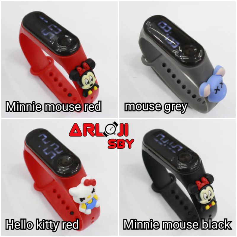JAM TANGAN ANAK LED KARAKTER WARNA WARNI IMPORT MURAH