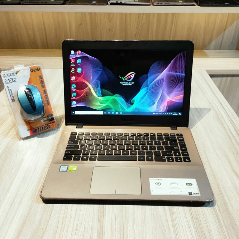 Laptop ASUS A442UR - Gold (core i5 gen 8) Ram 4gb Ssd 256gb Hdd 1tb Dual VGA Nvidia 930MX 2gb