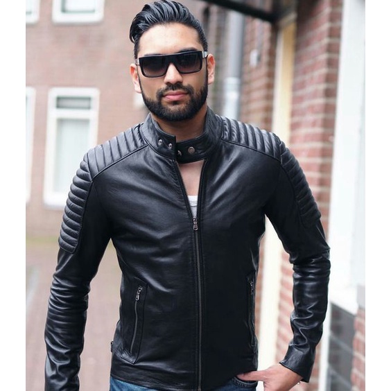 FAMELORIGINAL JACKET | MENS BLACK LEATHER | LEATHER BLACK MENS | FASHION BIKERS JACKET | JACKET LEAT