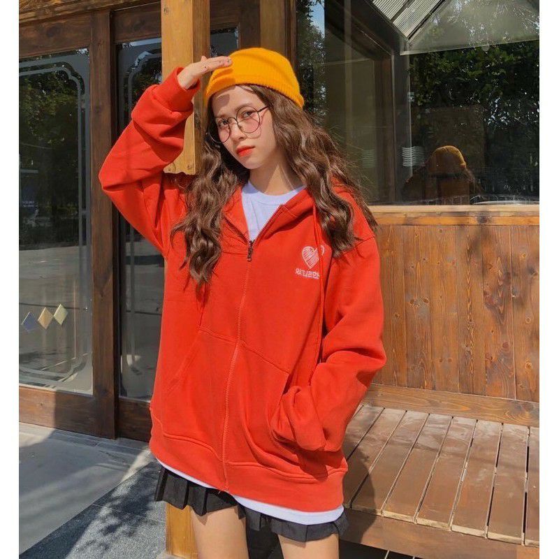 S - XXXXXL(6XL) ZIP Hoodie LOVE BIG SIZE 5XL 4XL XXXL 2XL XL L M Jaket Sleting Saranghae Harajuku Jacket Oversized Boy Girl Cewek Heart Wanita Jumbo Hodi Hoody Zipper Fleece Premium Jaketin aja Korean Style Hip Hop