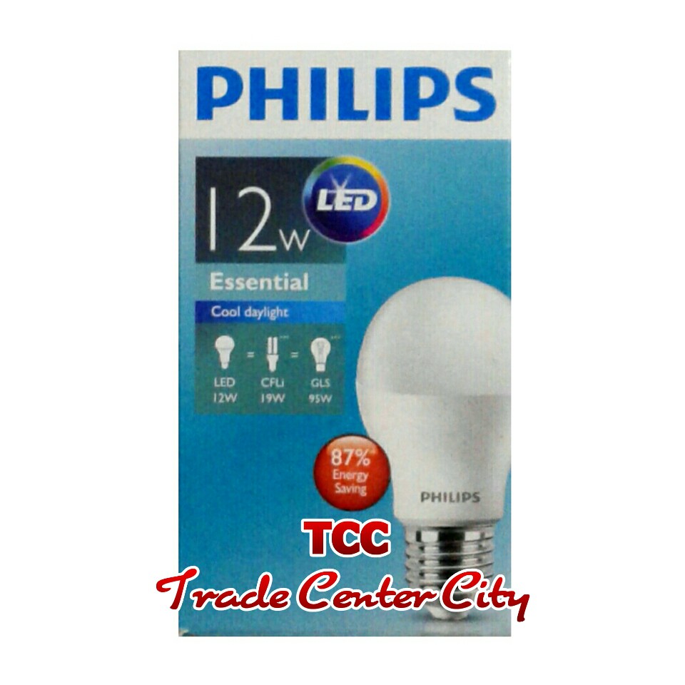  Lampu  LED  Philips 12 Watt Essential Bulb Philips LED  Bulb 