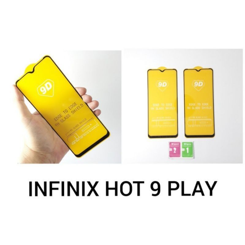 TEMPERED GLASS FULL LEM 9D INFINIX HOT 9 PLAY NEW