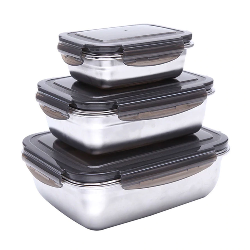 HOMEFAVOR Kotak Makan Bento Lunch Box Stainless Steel 850ml - KT273