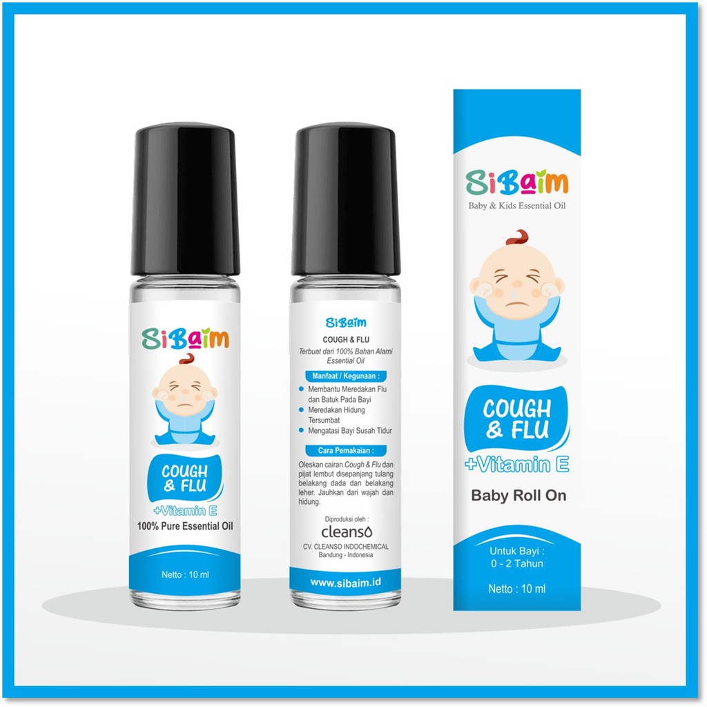 Meredakan Batuk Pilek Bayi - SIBAIM BABY COUGH N FLU Essential Oil 10ml by psikopediastore