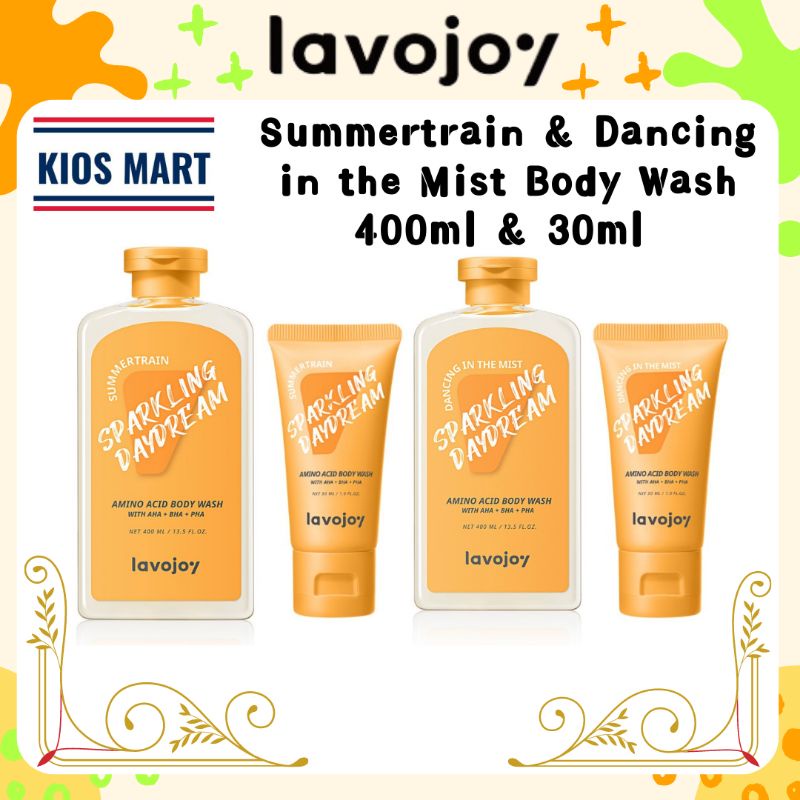 LVJ Lavojoy Sparkling Daydream Body Wash Dancing In The Mist | Summertrain | 400ml &amp; 30ml | Sabun Mandi