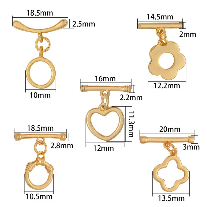 Oval/Heart Brass OT Clasps Hooks for Women Handmade Necklace Bracelet Jewelry Accessories making Findings