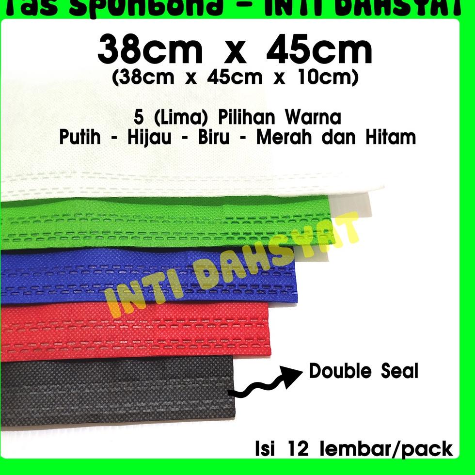 

[PRODUK I6GBW] Tas Spunbond Goodie Bag Non Wooven Handle Lipat Samping 38x45+10 (isi 12lembar/Lusin) Tas Sembako Besar PALING G8B