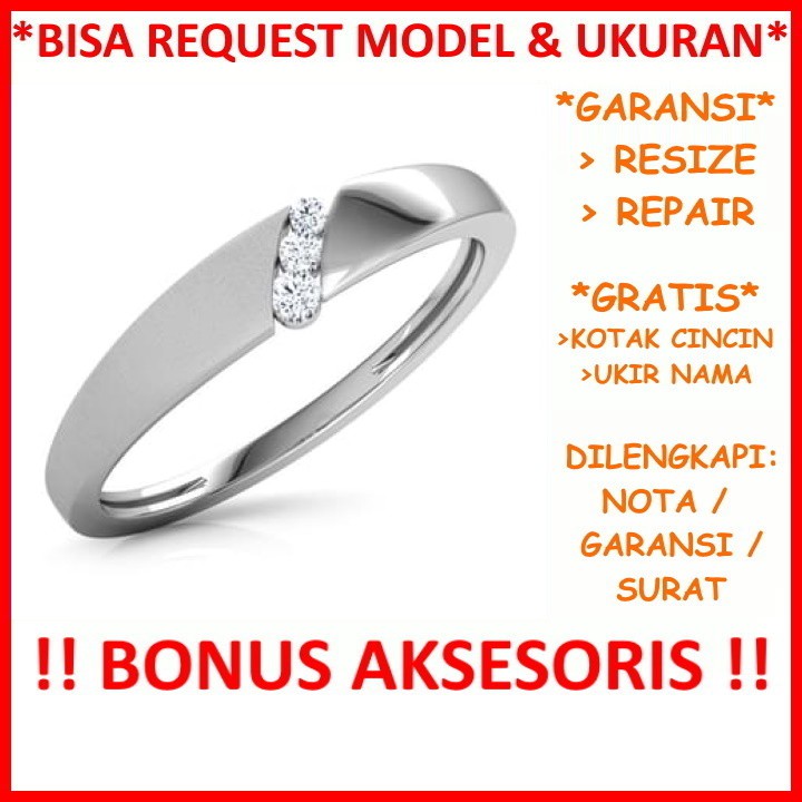 Bisa Pesan Model Garansi Silver Asli Cincin Kawin Perak Tunangan Nikah Gratis Tulis Ukir Nama Id137