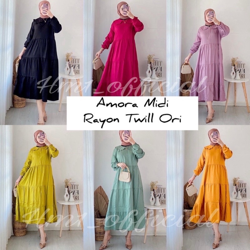 Amora Midi / Amora Midi Rayon Twill Ori / Midi Rayon / Midi Dress Rayon Twill