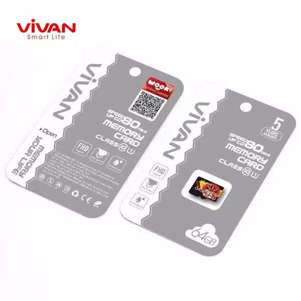 Memory Vivan V64U10 64GB Class 10 MicroSD TF Card Speed Up To 100MBps GARANSI 5 TAHUN