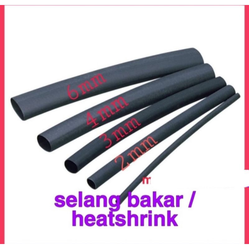 Isolasi Bakar 2mm / Selang Bakar Heatshrink 2mm  Panjang 5 meter