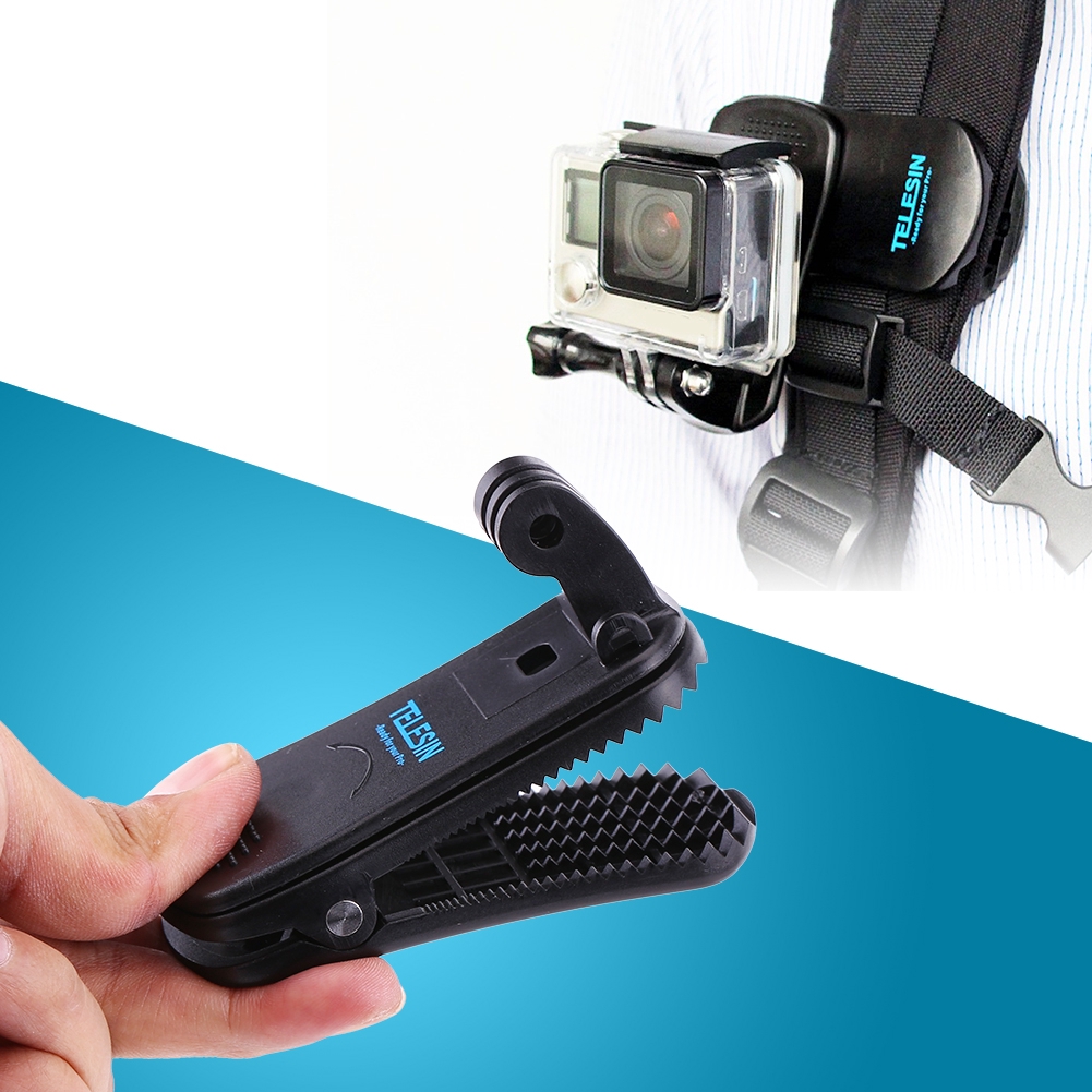 Black Abs 360 Rotary Backpack Mount Clip For Gopro Hero 4 Session 4 3 Hero 3 Hero 2 Shopee Indonesia