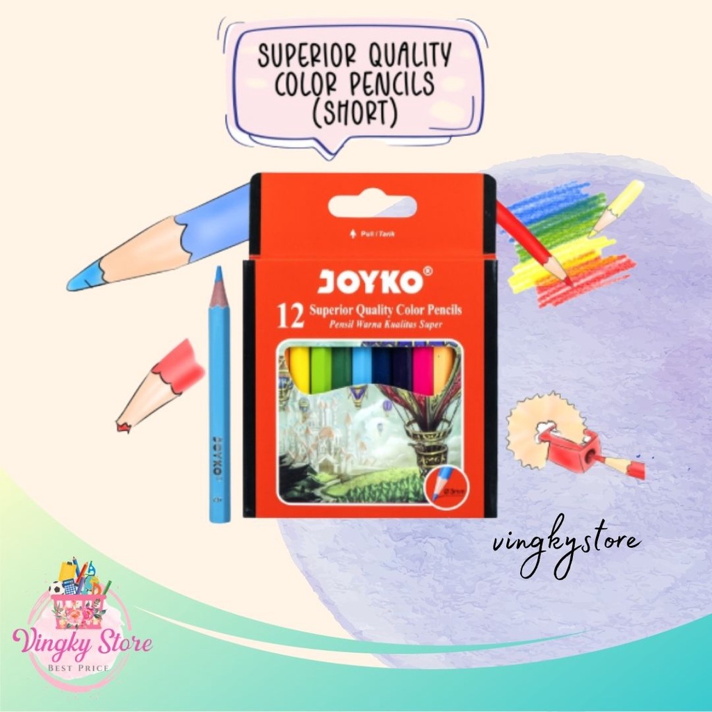 

Color Pencils / Pensil Warna Joyko CP-102 12 Warna
