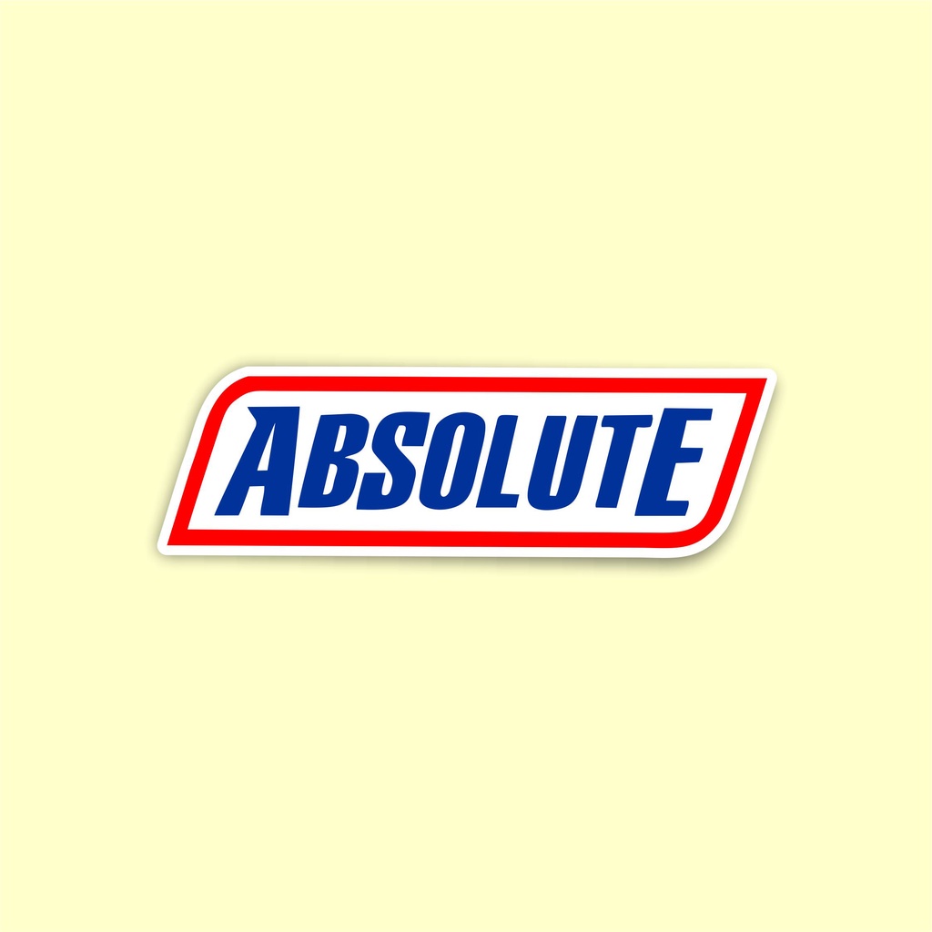 

Stiker brand distro Absolute stiker murah harga grosir Bahan graftac anti air