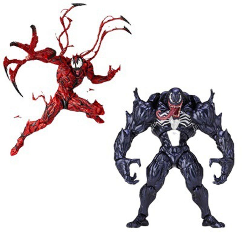 REVOLTECH VENOM Revoltech CARNAGE 15cm WITH BOX Figure Venom Spiderman New Figure Spiderman Hadiah U