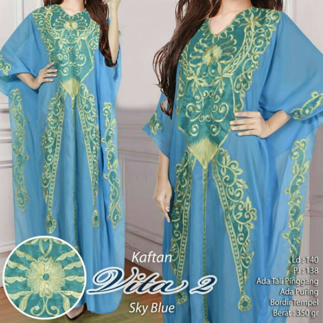 Vita Kaftan kerancang bordir jahit