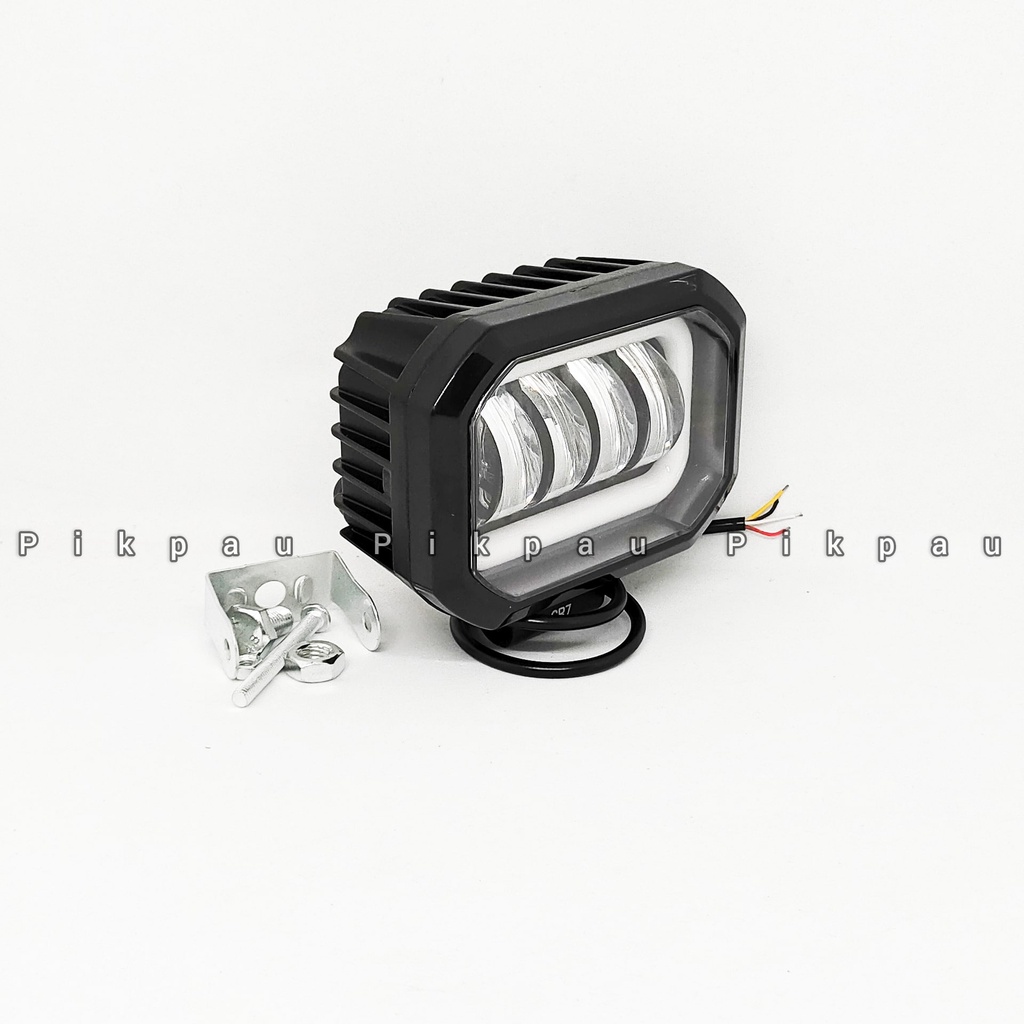 Lampu Tembak Sorot LED 6D 4 Mata Lensa Lampu Depan Daymaker Kotak CWL CREE