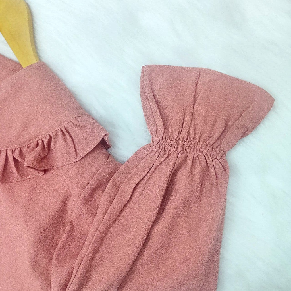 BIANKA BLOUSE  ATASAN JUMBO BIG SIZE OVERSIZE LD 120 130 140 150 BAHAN ITY CREPE (COD)-8