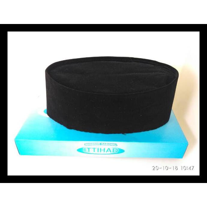 100% TERMURAH PECI / KOPIAH HITAM POLOS / SONGKOK POLOS HITAM / KOPIAH POLOS ITTIHAD - HITAM