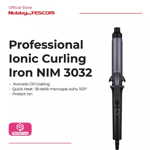 TESCOM NIM3032 Professional Protect Ion Curling Iron Keriting Rambut NIM 3032 Catokan