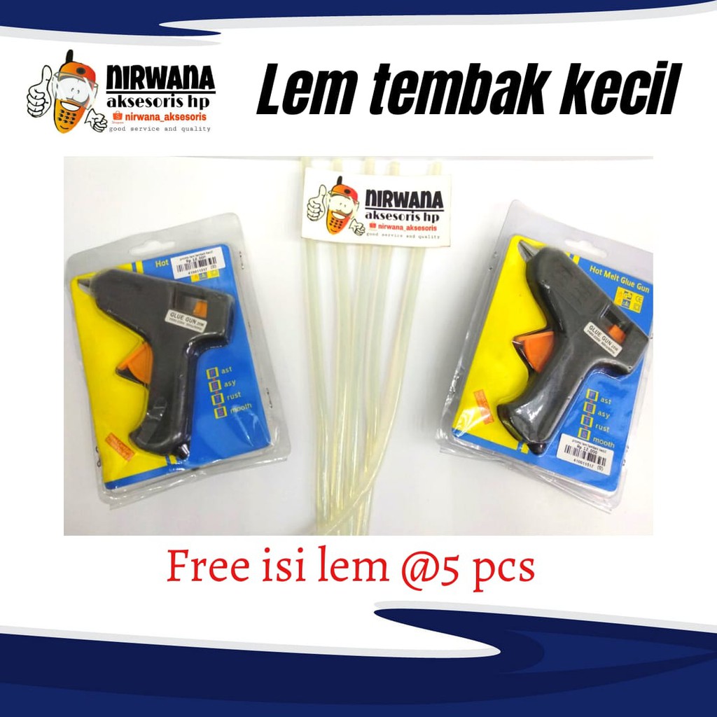 Lem Tembak Kecil Multifungsi Glue Gun 20W Bonus Isi lem 5 Pcs