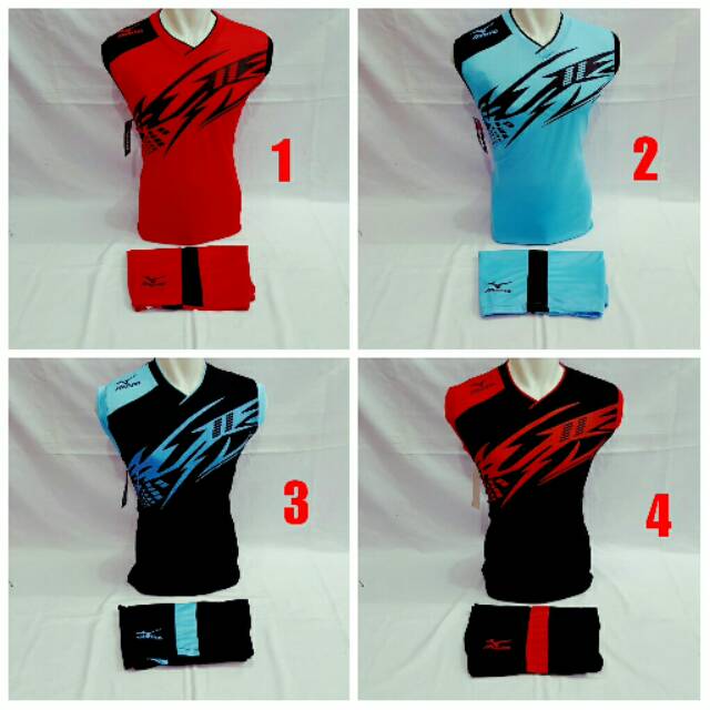 Setelan Baju Voli Mizuno Singlet/Lekbong
