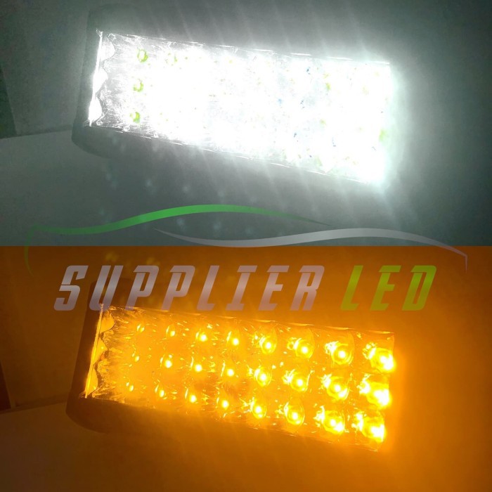 Lampu Tembak Sorot Motor 2 Warna LED CREE 24 Mata 3 Susun Putih Kuning