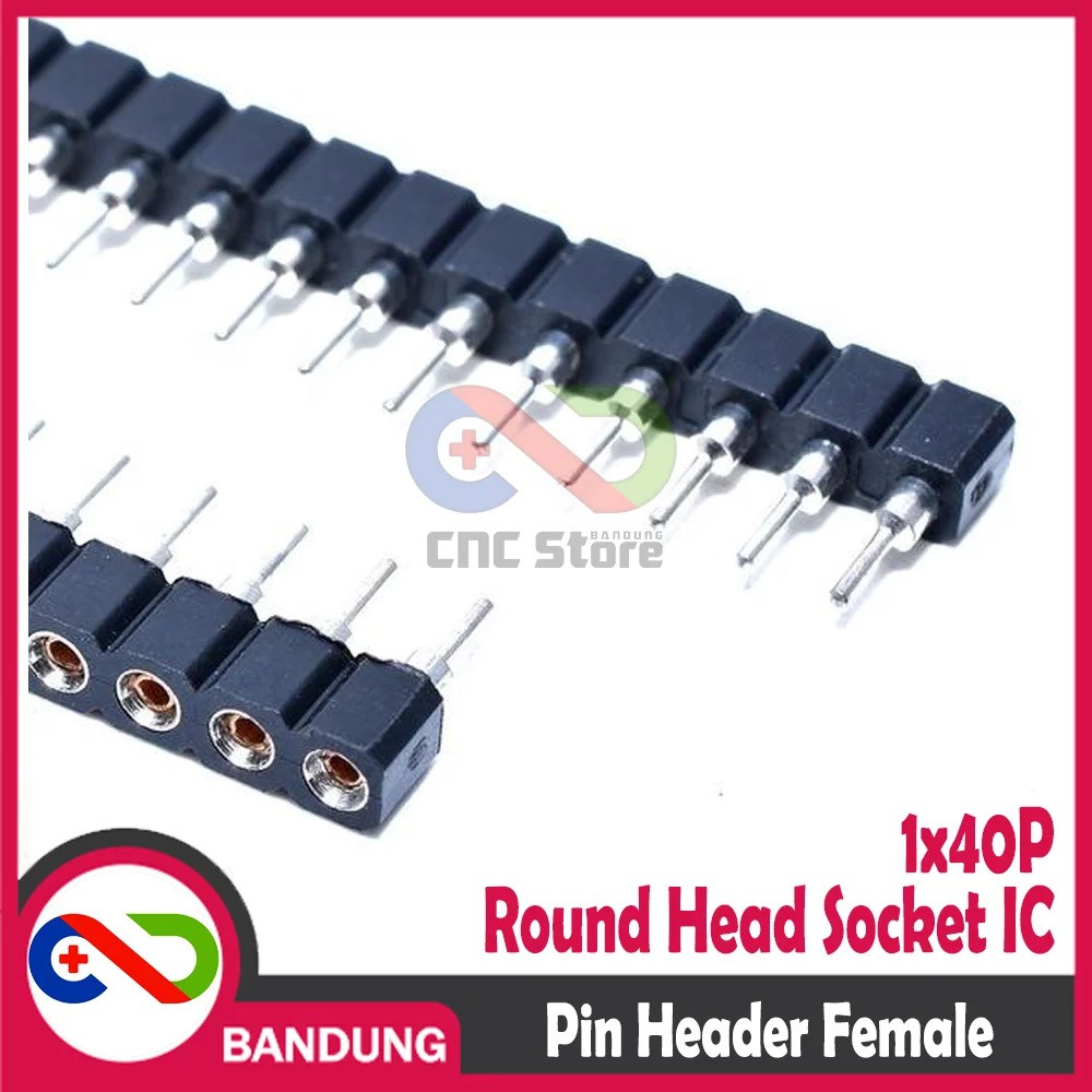 PIN HEADER FEMALE ROUND HEAD SOCKET IC SINGLE ROW 1X40 2.54MM