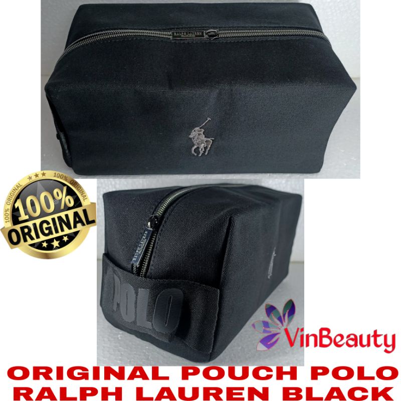 OriginaL Pouch Polo Ralph Lauren Black / Dompet Kosmetik Polo Black