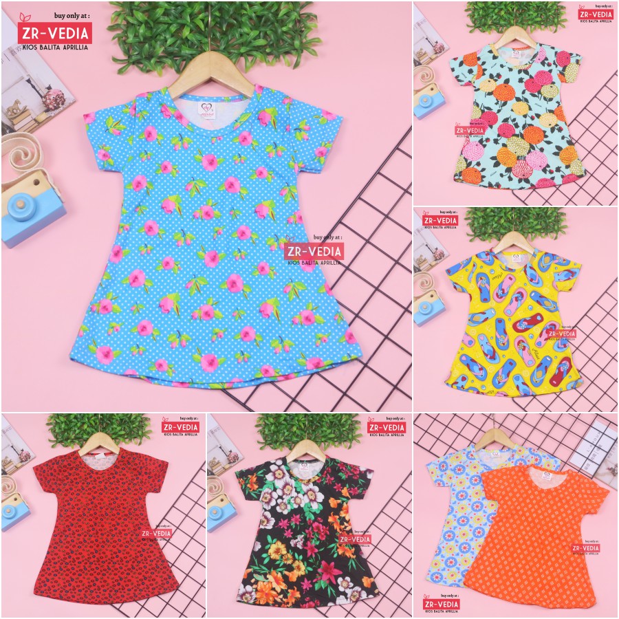 Dress Amirah Bayi uk 3-12 month / Baju Tidur Balita Anak Perempuan Adem Kaos Lucu Dres Harian Murah kiosbalitaaprilia