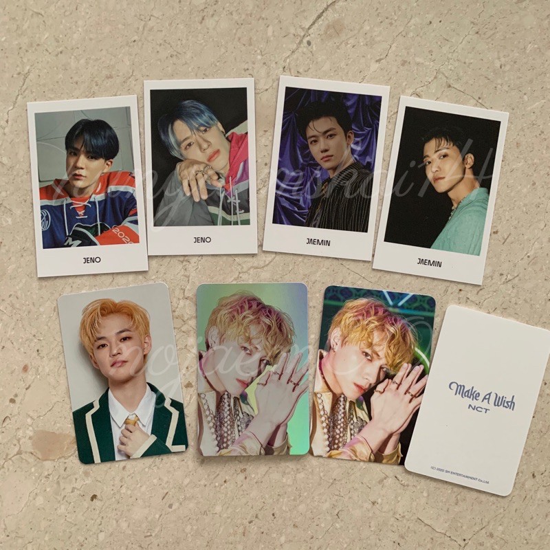 pc nct mini kolbuk jeno jaemin, chenle 2019 b2s wd bene, xiaojun make a wish card maw wayv